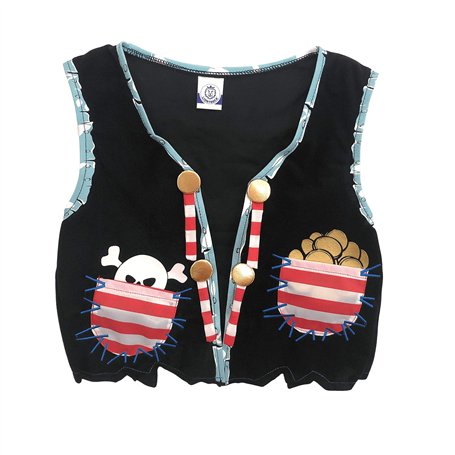 Liontouch - Gilet Pirate - Capitaine Rayure Rouge - 3-8 Ans | Jouet en Mousse pour Petits Garçons avec Motif Crâne - Accessoire