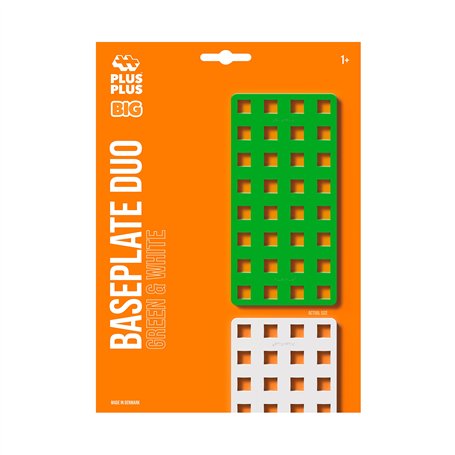 PLUS PLUS - 2 Bases de construction BIG blanche et verte - PP3287