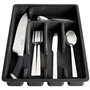 Vilde Range-couverts pour tiroir - Organiseur de cuisine avec 5 compartiments - Noir - 36 x 25,5 x 6 cm.
