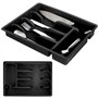 Vilde Range-couverts pour tiroir - Organiseur de cuisine avec 5 compartiments - Noir - 36 x 25,5 x 6 cm.