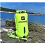 OPENWATER Bouée de natation gonflable XL - grande bouée de sécurité avec une poche pour les choses 28L vert fluo