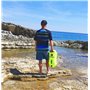 OPENWATER Bouée de natation gonflable XL - grande bouée de sécurité avec une poche pour les choses 28L vert fluo