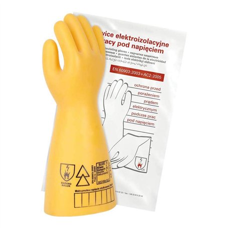 Secura RELSEC-20 Y 9 Lot de 10 gants électro-isolants ELSEC 20 kV Classe 2 Jaune 9 Taille 9