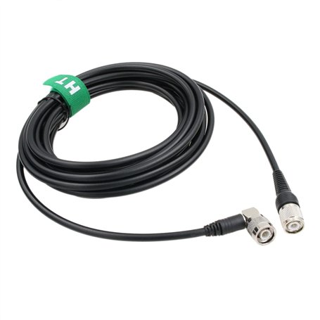 HangTon Câble coaxial blindé 50 Ohm TNC vers TNC à angle droit RF faible perte RG223 gaine noire 4 m