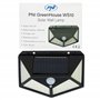 PNI GreenHouse WS10 Lampe solaire LED 100 LED 600 lm Angle PIR 120 degrés Batterie 1800 mAh Montage mural, Noir