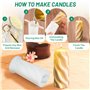 Lot de 2 moules à bougies en silicone 3D en spirale pour couler avec 10 mèches de bougie, 1 bâtonnet en bois, moule à bougie DIY