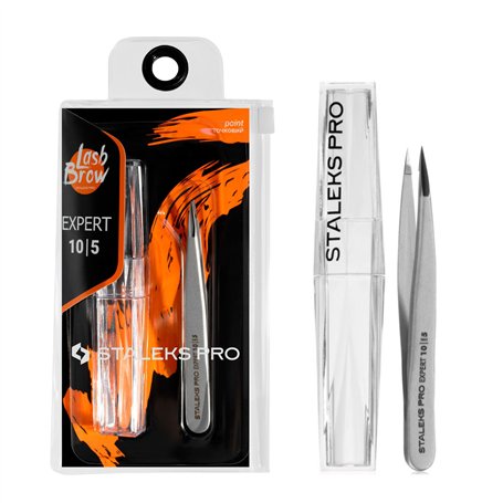 STALEKS PRO Pince à épiler pour sourcils poils incarnés en acier inoxydable Expert 10/5