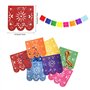 Chemin de Table Mexicain Multicolore Bannière Picado Fiesta Foil Ballons Fans de Papier Pom