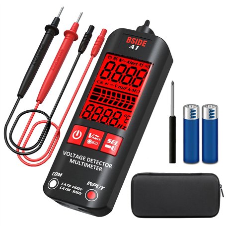 BSIDE Mini Multimètre numérique automatique Grand écran 3 résultats Stylo détecteur de tension sans contact Testeur de tension C