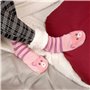 BambooMN Chaussettes thermiques extra épaisses et confortables en peluche avec doublure en polaire - Motif cochon rose