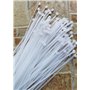 Lot de 100 serre-câbles blancs transparents - En plastique - Longs et résistants à la traction de 18 kg - Auto-bloquants - Pour 