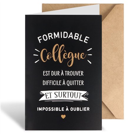 COLOFALLA Carte Départ Collègue 12x18cm Cadeau pour Départ Collègue de travail Retraite Carte de Vœux avec Enveloppe Format Plié