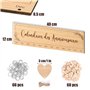 Calendrier des Anniversaires en Bois Français - Kit de Suspension Panneau Bricolage avec Étiquettes Cœur - Décoration Cadeau Ori