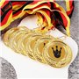 GEBETTER 6Pcs Médaille Allemand Médaille d’Or Bowling pour Gagnant Trophée Jouet Sport avec Ruban Noir Rouge Jaune