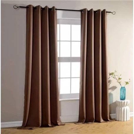 HOMEROKK Lot de 2 Rideaux Occultants 100% Polyester (Choco