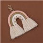 zrshygs Porte-clés Arc-en-Ciel Femmes Boho Porte-clés Porte-clés Sac en macramé Charme Voiture Suspendue