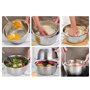 Lot de 2 Passoire de Cuisine Passoire avec Saladier en Acier Inoxydable Passoire Bol pour Fruits Légumes Riz Nouilles Pates Bol