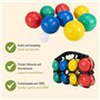 l&j Jeu de pétanque de plage - Boules de jardin avec étui de transport - Ensemble de 8 boules colorées complètes, amusement d'ét