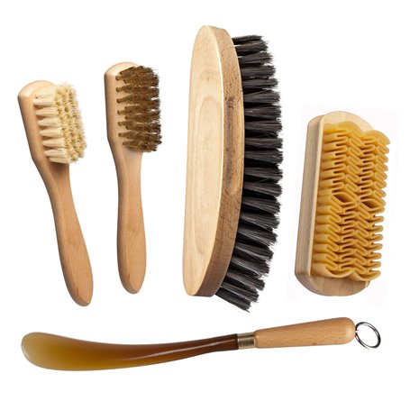 Nettoyage et Soin des Chaussures. Brosse à Chaussures + Brosse avec Laiton + Brosse à suède brosser avec du Caoutchouc pour Nubu