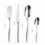 Prima Collection Elba Lot de 24 couverts en acier inoxydable 18/10 pour 6 personnes comprenant 6 cuillères de table, 6 fourchett
