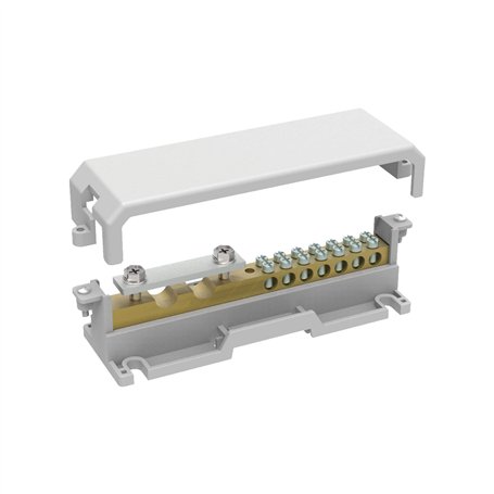 Arnocanali TP309 Bornier de terre pour connexions équitables avec couvercle avec barre en laiton 9 trous
