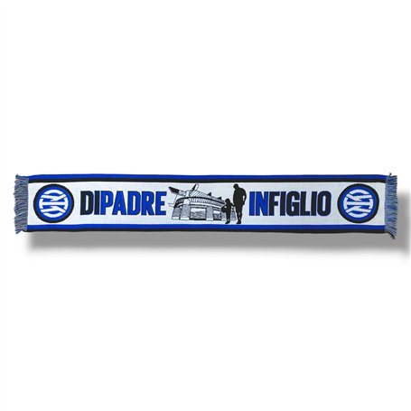 Inter Écharpe Jacquard Nouveau Logo Et Nouveau Graphique De Père En Fils 2024 Blanc