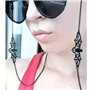 Outletissimo® Cordon de chaîne pour lunettes homme femme avec fantaisie vampire style gothique Cosplay couleur noire avec extrém