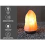 BEPER P201UTP100 Lampe de Sel de l'Himalaya Naturelle - Unique Faite à la Main avec Base en Bois Rose