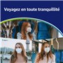 ADESTE – 50 Masques FFP2 Blancs Certifiés CE, approvisionnement contrôlé, élastiques confortables, hypoallergéniques et réglable