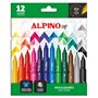 Alpino - Lot de 12 marqueurs à fibre pointe ronde 1 mm | Encre à base d'eau qui ne traverse pas le papier | Super lavables sur l