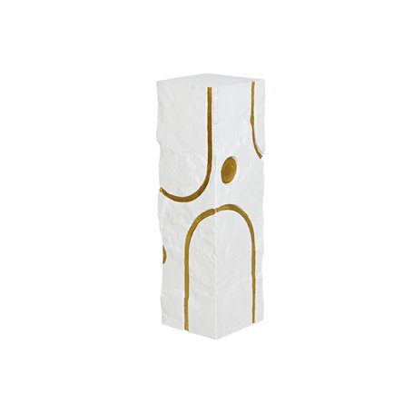 Piédestal Home ESPRIT Blanc Doré Bois MDF Moderne 25 x 25 x 80 cm