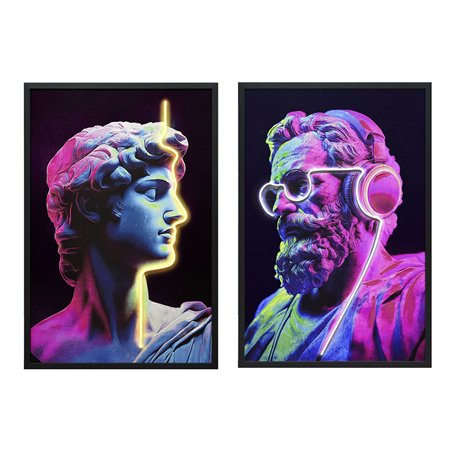 Cadre Home ESPRIT Noir Rose Moderne Loft 63 x 3 x 93 cm (2 Unités)