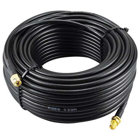 Boobrie Câble SMA mâle femelle 25 mètres RG58 50 Ohms Extension à faible perte pour antenne WiFi
