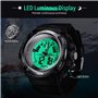 BANGLIN 10 ATM Lumineux Montre étanche de plongée sous-Marine Chronomètre Submersible, Supporte l'affichage du Double Fuseau Hor