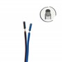 HALOTEC. 25 mètres Câble parallèle flexible bleu-marron PVC 2 x 0,50 mm² | Câble double polarisé | Cordon électrique parallèle p
