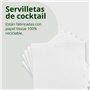 Lot de 300 serviettes cocktail en papier blanc + porte-serviettes de table en acier inoxydable - Texture micro-point - Plus épai