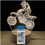 famvacor Lampe de chevet optique 3D illusion motocross pour jeunesse en cadeau