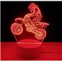famvacor Lampe de chevet optique 3D illusion motocross pour jeunesse en cadeau, con 16 colores de éclairage et télécommande (Mot
