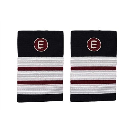 Uniform Store London Epaulette Ingénieur Avion 3 x 1/2 Argenté/Bordeaux avec E sur Maroon