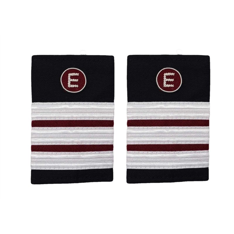 Uniform Store London Epaulette Ingénieur Avion 3 x 1/2 Argenté/Bordeaux avec E sur Maroon