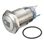 Alamor 12V 19Mm Silver Metal LED Bouton Poussoir sur Off Verrouillage De L'Interrupteur Symbole De Lumière-Bleu