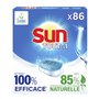 SUN - Pastilles Lave-Vaisselle Tout-en-1 - 86 Capsules - Regular - 85% d'ingrédients d'origine naturelle - Ecolabel - Made In Fr