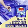 Sun - Pro Expert - Capsules Lave Vaisselle - Action 4 en 1 - Citron - Elimine 100% des taches brûlées de +72h - dégraissent en P
