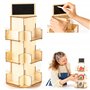 Présentoir à Autocollants | Présentoir Rotatif de Table en Bois | Présentoir Cartes Vendeurs | Présentoir d'organisation pour dé