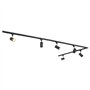 Qub Focus III – Système d’éclairage LED monophasé – 4 rails de 1m (400cm) – 6 spots GU10 orientables – forme en L – noir – modul