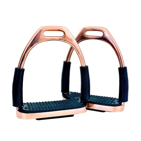 Lenza Étriers flexibles de sécurité en acier inoxydable avec marches solides Or rose brillant 10 cm