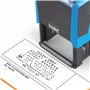 Tampon encreur personnalisable Trodat Printy 4927 Typomatic 4.0 Bleu – 8 lignes de texte à composer soi-même – encrage automatiq