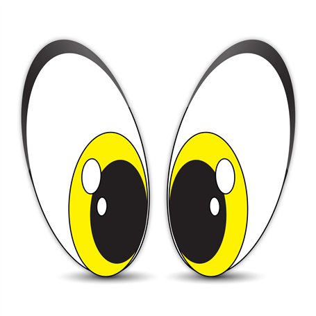 SkinoEu® 2 x Autocollants Stickers Vinyle Paire Yeux Jaune Casque Eyes Voiture Camion Fenêtre Porte Auto Moto Vélo Tuning B 76