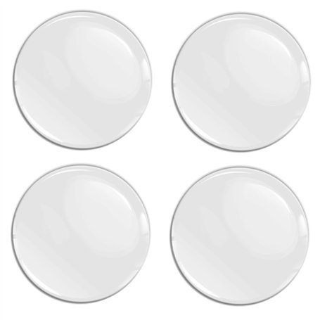 Biomar Labs 4 x 55mm Autocollant 3D Blanc Brillant Silicone pour Cache-Moyeu Enjoliveurs Centre de Roue Caches Emblème A 5555