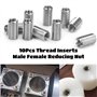 10pcs Intérieur M6 * 1.0 Extérieur M8 * 1.25 Longueur 15mm Inserts Filetés à Fente